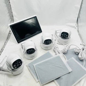 Maylibet 10 Channels Expandable Solar Security Cameras 10" monitor 2way Audio - Picture 1 of 16
