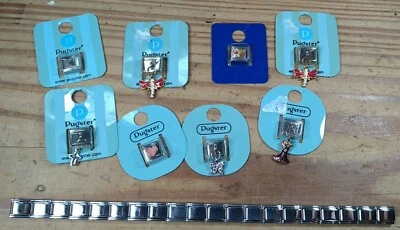Pulsera Pugster Italiana Charm (20 Eslabones Plateados) y 8 Nuevos Dijes incl. Colgantes Foto 1 de 4