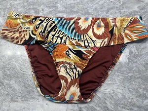 New Lucky Brand Bathing Suit BIKINI BOTTOM FLORAL MULTICOLOR LINED Size Large - Picture 1 of 4