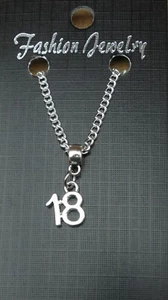 Age Number 18 Pendant Necklace 18" or 24 Inch 18th Birthday Year Charm Gift - Picture 1 of 5