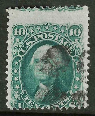 Sc #96 Grill Misperf Error Cancel 10 Cent Washington 1861-62 Civil War US 98E43 - Image 1 of 2