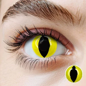 Yellow Cat- gelbe Katzenaugen Motivlinsen - Katzen Augen Farblinsen LuxDelux - Bild 1 von 5