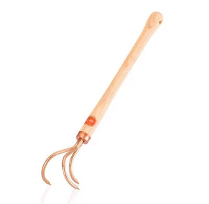 OJ Bron Kupfer Gartenkralle Veles, Dreizack, klein, Eschenholz, 41 cm - Bild 1 von 4