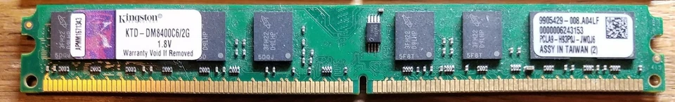 2 GB Kingston KTD-DM8400C6/2G PC2-6400 800MHz For Dell (see list) - Image 1 of 1