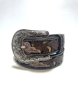 Nicola Genuine Leather Belt 28” Floral Design Cowboy Cowgirl Belt - Image 1 of 4