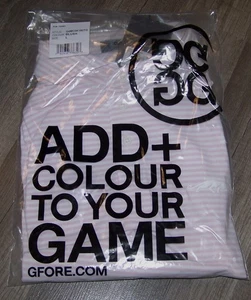 NEW G/FORE Polyester & Spandex Golf Polo Shirt GROVE XXIII Size L Pink & White - Picture 1 of 9