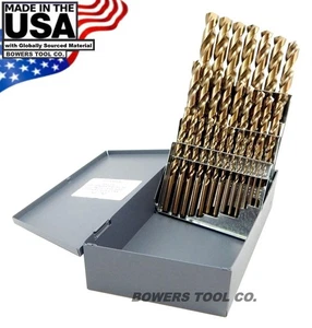 Norseman 29pc COBALT M42 Drill Bit Set 1/16-1/2" Jobber Lengths MADE IN USA D-29 - Picture 1 of 4