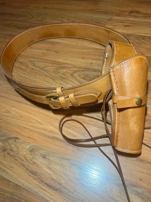 Funda y cinturón de calidad hechos a mano 46" cuero .22LR Foto 1 de 4