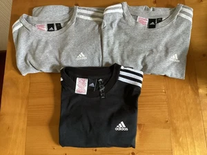 Adidas 3 Stripe T Shirt Bundle Youth 13-14. Grey X 2 Black X 1 - Picture 1 of 7