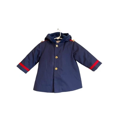 Winning Moves Abrigo de Invierno Vintage Azul Náutico Aislante Botones Capucha 18m Foto 1 de 4