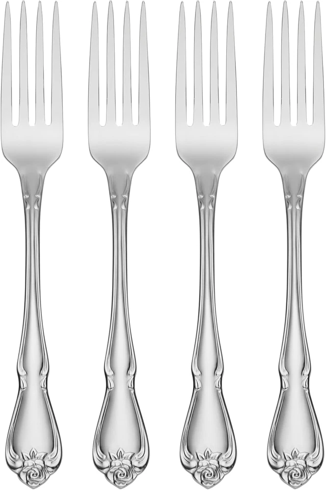 Oneida True Rose Dinner Forks Silver Set of 4