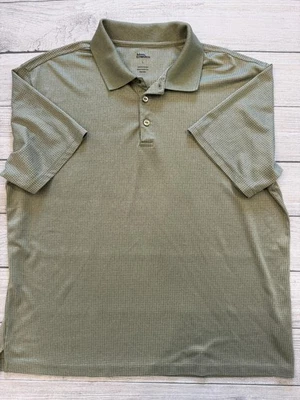 Camisa Polo Marc Edwards Para Hombre Grande Verde Micro Cuadros Manga Corta Poliéster Foto 1 de 4
