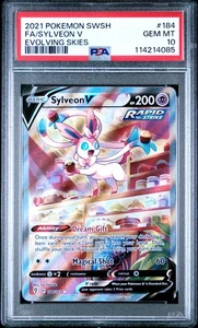 Sylveon V PSA 10 English Pokemon Card 184/203 Evolving Skies 2021 Alternate Art - Picture 1 of 2