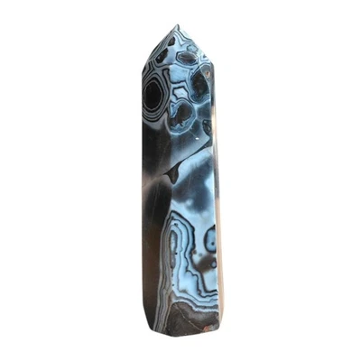 Schwarzer Achat Obelisk,  geschliffenener Achat, Onyx - Bild 1 von 4