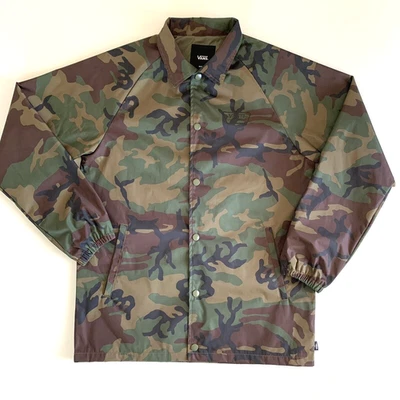 VANS Mens Medium Torrey MTE Coaches Jacket Camo Removable Hood - Image 1 of 4