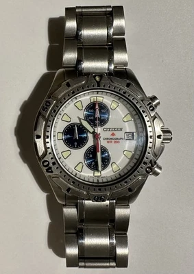 Citizen Promaster Chronograph WR200 – White Dial – Men’s Watch – 200M - Immagine 1 di 2