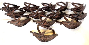 Metal Leaf Napkin Rings Brown/Rust Lot of 13 - Picture 1 of 4