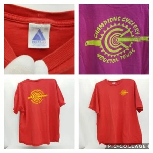 Camiseta vintage Champions Cyclery Houston Texas para hombre talla XXL 2XL roja ciclismo - Imagen 1 de 10