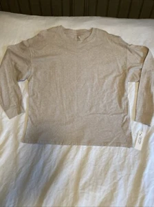 Calvin Klein Performance Size XL Women's Long Sleeve 100% Cotton T-Shirt Tan NWT - Picture 1 of 9