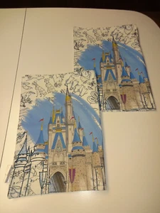 2 Disney Ink & Paint Reversible Placemats Cinderella Castle/Sketch Print Pattern - Picture 1 of 4