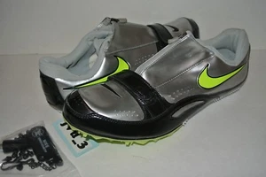 NEU NIKE ZOOM RIVAL BROTHER 2 GRÖSSE 10 METALLIC SILBER LIMETTE LEICHTATHLETIK SPIKES - Bild 1 von 11