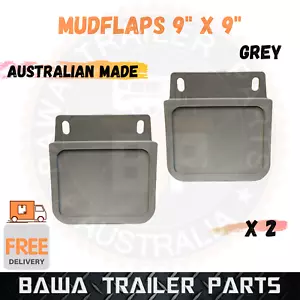 A Pair of Mud Flaps 9" x 9" Truck Trailer Mudguards Mud Flap Grey - Picture 1 of 2