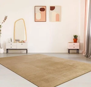 Kurzflor Einfarbig Teppich Läufer Wohnzimmer Waschbarer Weich Rutschfest Einfarb - Bild 1 von 14