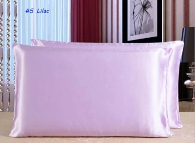 Funda de Almohada 100% Seda Morera Satén Saludable Queen King 1 Pieza Foto 1 de 4