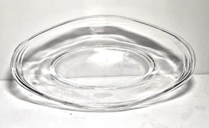 1950er Oval Klar Kristall Geätzt Glas Süßigkeiten Nuss Relish Schale 8,75" L-4,5" B-1,75" T - Bild 1 von 4