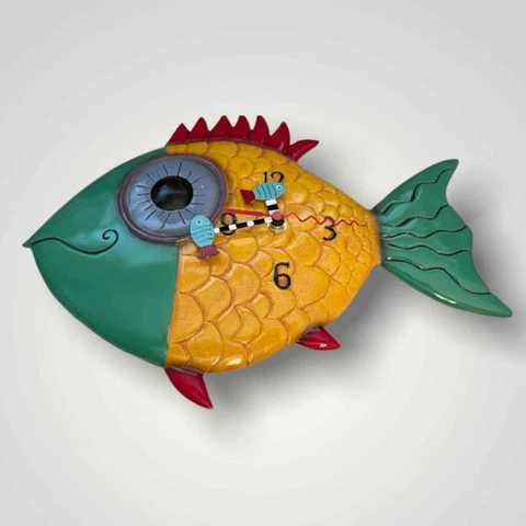 Allen Designs Wide Eyed Fishy Fish Nautical Beach Coastal Collectible Wall Clock Cover