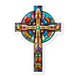 Christian Cross Vinyl Sticker, Water Resistant, Laptop, Water Bottle, Scrapbook - Picture 1 of 1