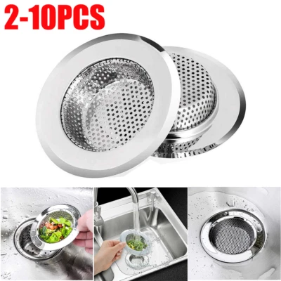 Filtro colador de fregadero de cocina 2-10 piezas borde ancho grande 4,5" malla baño tapón de drenaje Foto 1 de 4