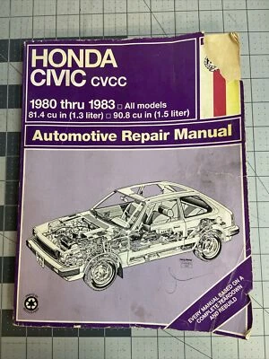HONDA CIVIC CVCC 1980 1981 1982 1983 MANUAL DE REPARACIÓN TODOS LOS MODELOS HAYNES Foto 1 de 4