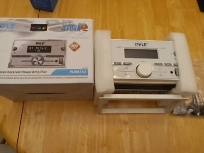 Pyle Marine Stereo Receiver Bluetooth Power Amplifier, Single DIN, AM/FM PLMR77U - Image 1 of 3