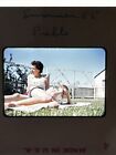 1955 Women Sun Bathing Bikini Red Border 35mm Slide Kodachrome Pueblo Colorado