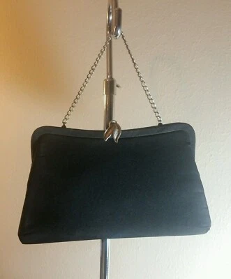 Bolso de Noche Almirante Vintage Cartera Bolso sin asas Plata Cadena Asa Bolso de Mano 9.5" x 6" Foto 1 de 4