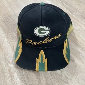 Green Bay Packers Hat Vintage Snapback 1996 Drew Pearson NFL Black Green Cap