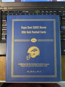 DENVER BRONCOS SUPER BOWL XXXIII HEROS 22 KT FOOTBALL KARTEN * Danbury Mint - Bild 1 von 4