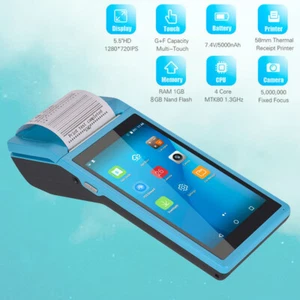 PDA Printer Android 6.0 POS Terminal Intelligent Payment BT/WiFi/USB OTG/3G K8A6 - Picture 1 of 12