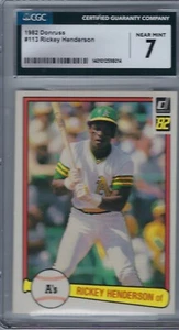 RICKEY HENDERSON 1982 DONRUSS CGC GRADED 7 NEAR MINT A'S YANKEES - Picture 1 of 1