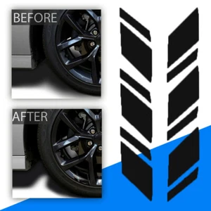 Wheel Rim Black Vinyl Decal Sticker Hash Mark Stripe Overlay For 18"-21" Wheels - Imagen 1 de 3