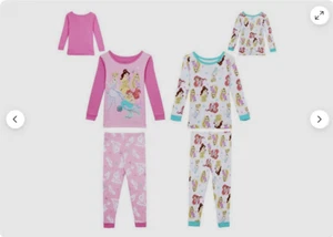 Disney  Girls Long Sleeve Pajamas 4pc Set (Pink Multi 7)NWT - Picture 1 of 6