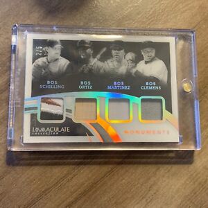 2021 Panini Immaculate Monuments Relics #/5 Schilling/Ortiz/Martinez/Clemens