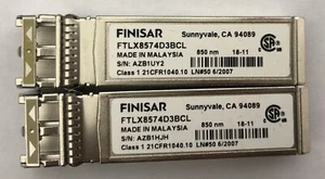 Lot 2 FTLX8574D3BCL FINISAR 10GBase-SR 850nm Multimode SW 400m SFP+ Transceiver - Picture 1 of 2