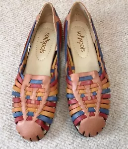 Huarache Women’s 9-1/2N SlipOnLoafers Softspots MulticolorLeather Closed Toe - Picture 1 of 7