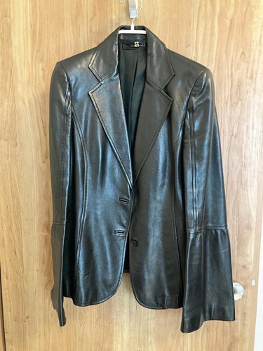 GUCCI Giacca Pelle di Agnello Tom Ford Design Nero Donna