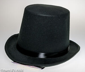 Top Hat Black Dickens Era Coachman Victorian Gentleman's Costume Hat