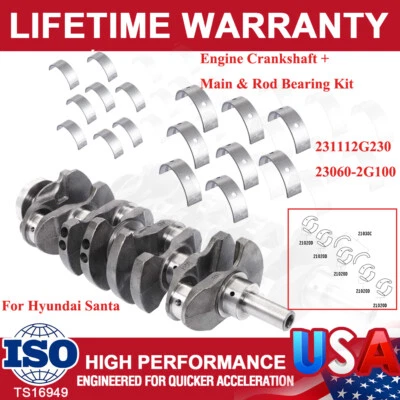 Kit de rolamento de hastes de virabrequim do motor para 2010 - 2013 KIA FORTE 2.0L 1998CC 122CU - Imagem 1 de 4