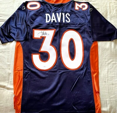 Terrell Davis signed autographed Denver Broncos authentic Reebok blue jersey JSA - Image 1 of 2