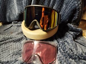 Masque  Snowboard Ski Coreupt. Adultes Noire visière orange + visière rose